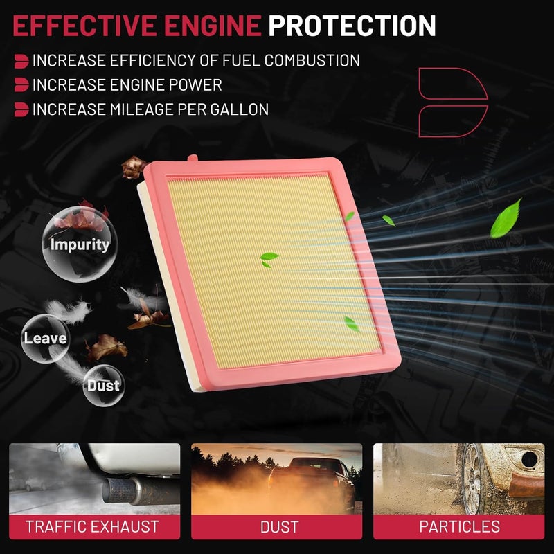 BDFHYK Engine Air Filter Compatible with Buick 2017 2018 2019 2020 Envision 2.5L l4, 2016 2017 2018 2019 2020 Envision 2.0L l4, Replace# CA12064, A3197C, A90106, PA99215, 22971580 - Image 3